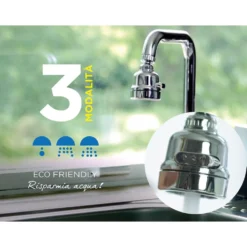 Rompigetto miscelatore orientabile a 3 funzioni SUPER GETTO con pulsante