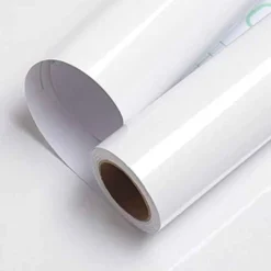 Rotolo plastica adesiva pellicola plastificata ALKOOR cm.45 x 15 mt. bianco lucido