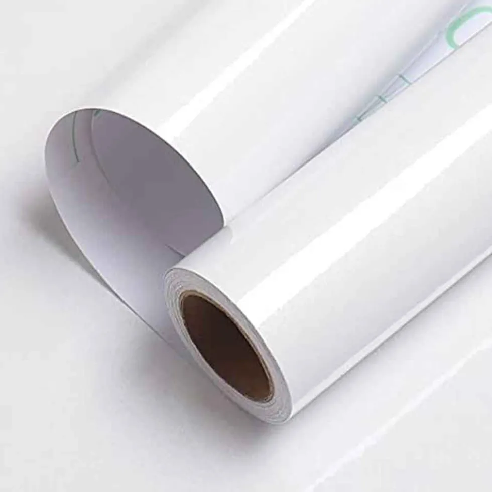 Rotolo plastica adesiva pellicola plastificata ALKOOR cm.45 x 15 mt. bianco lucido
