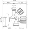 Rubinetto combinato sottolavabo/lavello con attacco lavatrice/lavastoviglie 1/2" x 3/4" ALBERTONI