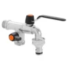 Rubinetto da giardino in ottone cromato 1/2" CLABER 9625 METAL-JET con deviatore 3/4"