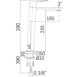 Rubinetto miscelatore lavabo lavandino MAMOLI serie BLADE alto cromo lucido