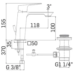 Rubinetto miscelatore lavabo lavandino MAMOLI serie BLADE cromo lucido con accessori