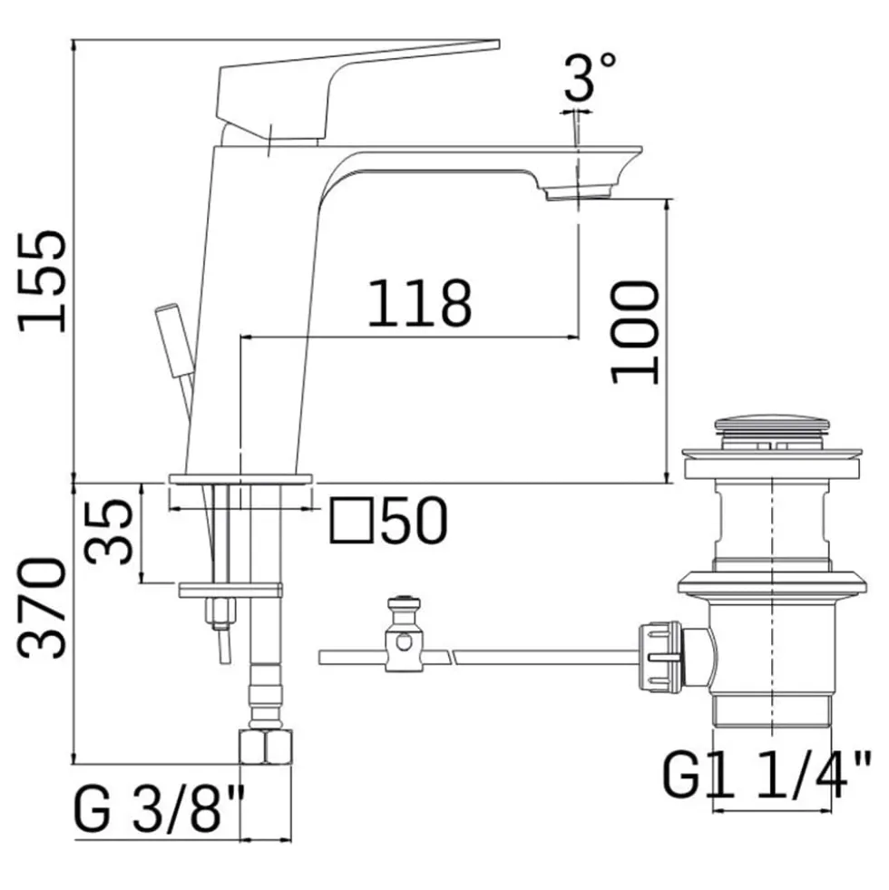 Rubinetto miscelatore lavabo lavandino MAMOLI serie BLADE cromo lucido con accessori