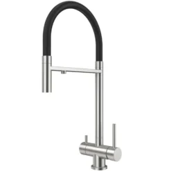 Rubinetto miscelatore lavello cucina a 3 vie ATLAS nickel satinato per depuratore d'acqua