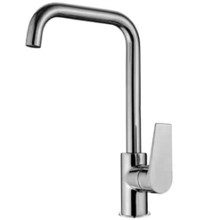 Rubinetto miscelatore lavello cucina STONE canna alta quadra cromo lucido