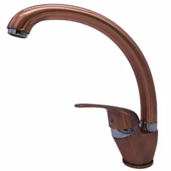 Rubinetto miscelatore monocomando lavello canna alta ramato