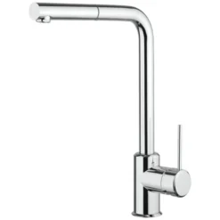 Rubinetto miscelatore monocomando lavello con doccetta estraibile ARGO serie INDIA cromo lucido