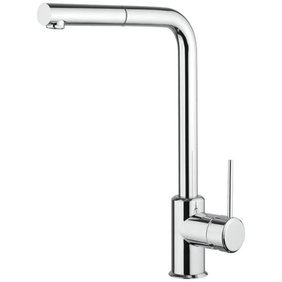 Rubinetto miscelatore monocomando lavello con doccetta estraibile ARGO serie INDIA cromo lucido