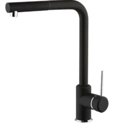 Rubinetto miscelatore monocomando lavello con doccetta estraibile ARGO serie INDIA nero opaco