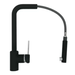 Rubinetto miscelatore monocomando lavello con doccetta estraibile ARGO serie INDIA nero opaco