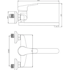 Rubinetto miscelatore monocomando lavello cucina a parete cromo lucido HYDRALL serie INES