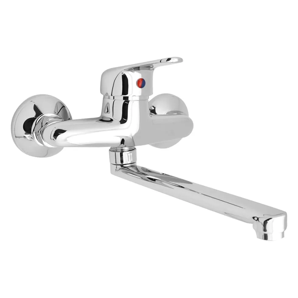 Rubinetto miscelatore monocomando lavello cucina a parete cromo lucido HYDRALL serie INES
