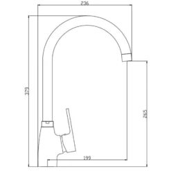 Rubinetto miscelatore monocomando lavello cucina canna alta DIANHYDRO serie PACO cromo lucido