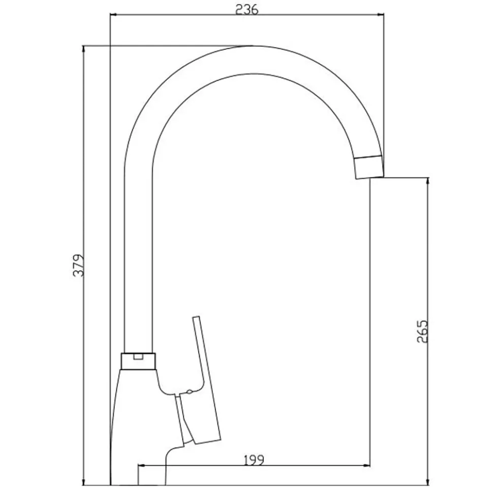 Rubinetto miscelatore monocomando lavello cucina canna alta DIANHYDRO serie PACO cromo lucido
