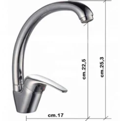 Rubinetto miscelatore monocomando lavello cucina canna alta GIUDITTA cromo lucido