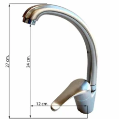 Rubinetto miscelatore monocomando lavello cucina canna alta satinato mod. LOREDANA