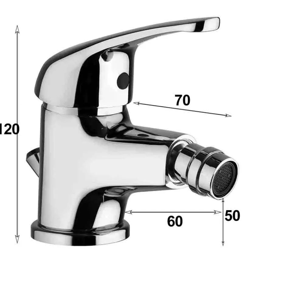 Rubinetto miscelatore monocomando bidet CAMPANIA completo di accessori