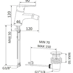 Rubinetto miscelatore monocomando bidet MARIANI mod. ESSENZA