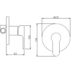 Rubinetto miscelatore monocomando da incasso doccia nero opaco DIANHYDRO serie PACO
