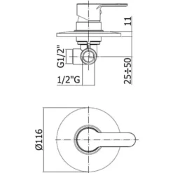 Rubinetto miscelatore monocomando da incasso doccia PAFFONI linea BLU