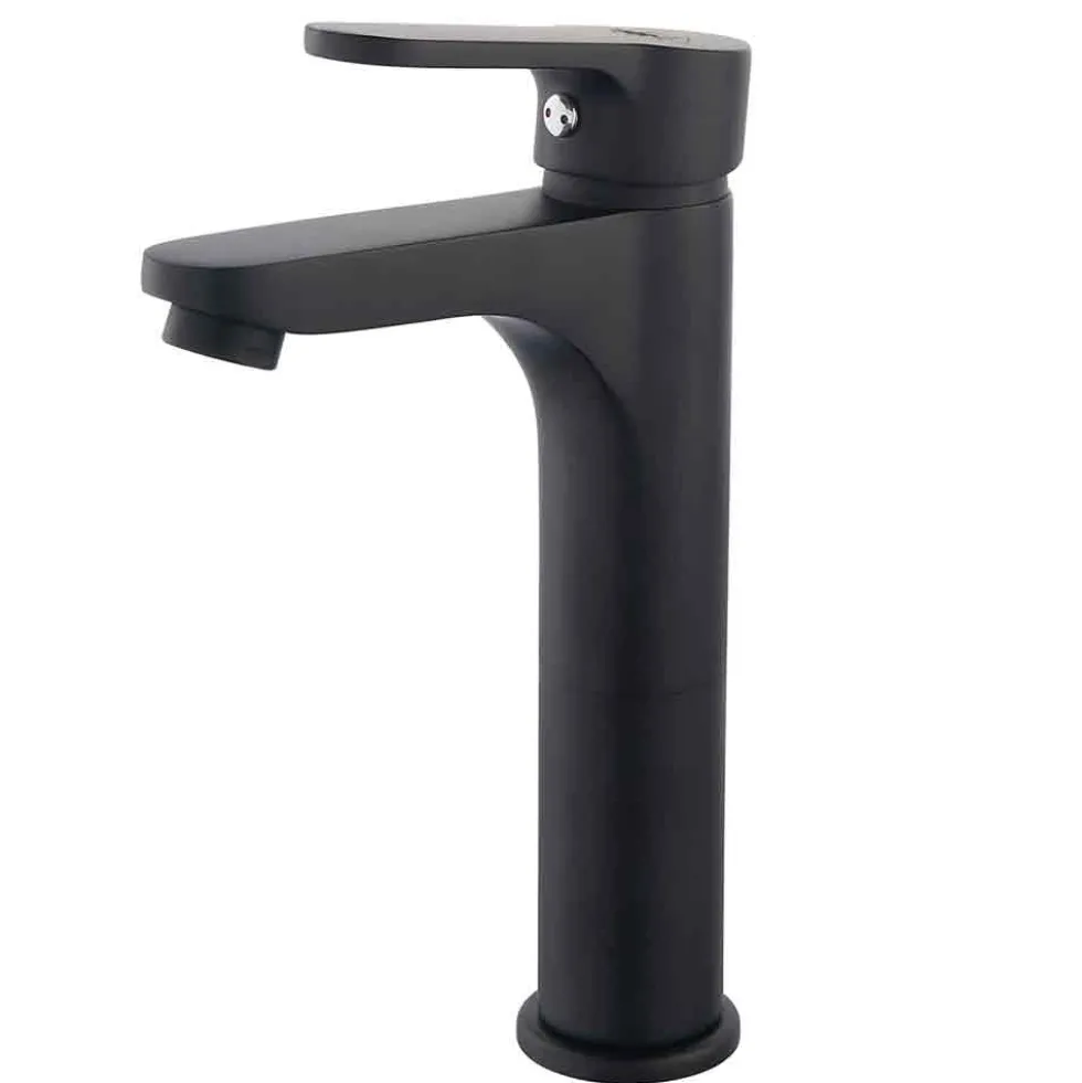 Rubinetto miscelatore monocomando lavabo alto nero opaco DIANHYDRO serie PACO