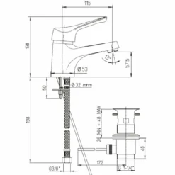 Rubinetto miscelatore monocomando lavabo ARGO serie Derby