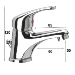 Rubinetto miscelatore monocomando lavabo CAMPANIA completo di accessori