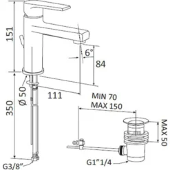 Rubinetto miscelatore monocomando lavabo MARIANI mod. ARTIC