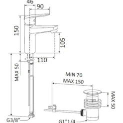 Rubinetto miscelatore monocomando lavabo MARIANI mod. ESSENZA