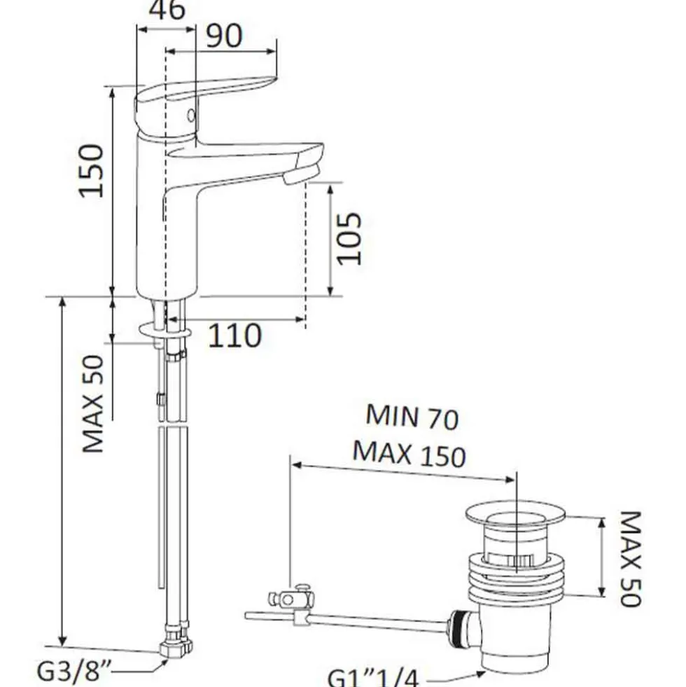 Rubinetto miscelatore monocomando lavabo MARIANI mod. ESSENZA