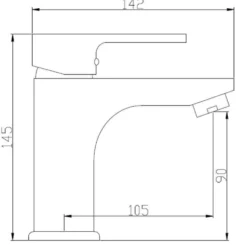 Rubinetto miscelatore monocomando lavabo nero opaco DIANHYDRO serie PACO