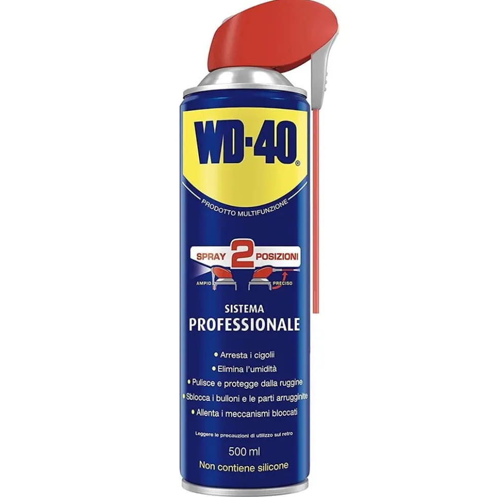 Sbloccante spray lubrificante multifunzione professionale WD-40 con erogazione a doppia posizione ml.500 WD40
