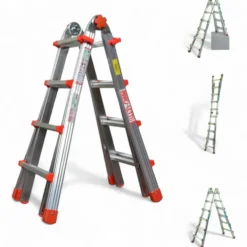 Scala alluminio multiuso 6+6 gradini h.max 630 cm. MARCHETTI SQUADRA PIU'