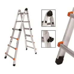 Scala telescopica in alluminio BRIXO STEP UP PIUMA 6+6 gradini h.max 6,12 mt.