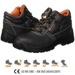 Scarpe alte antinfortunistica in pelle nera BETA 7243EN S3 RS SRC numeri dal 35 al 48