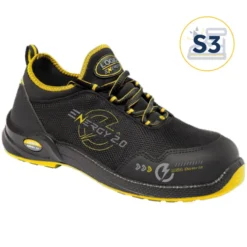 Scarpe antinfortunistiche basse LOGICA MILANO2 Linea Energy 2.0 S3S FO SR ESD nero/giallo traspirante e idrorepellente