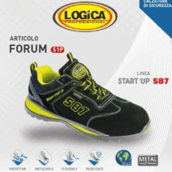 Scarpe antinfortunistiche LOGICA FORUM S1P basse scamosciate nere tg.38-46