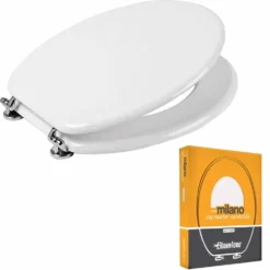 Sedile copri wc bianco universale in legno mdf mod. Milano