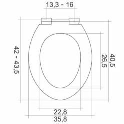 Sedile copri wc bianco universale in resina con chiusura frizionata METAFORM mod. Airbag