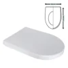 Sedile wc copriwater filo muro avvolgente in plastica bianca cm.36 x 46 con chiusura rallentata IDROBLOK