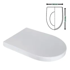 Sedile wc copriwater filo muro avvolgente in plastica bianca cm.36 x 46 con chiusura rallentata IDROBLOK