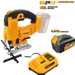 Seghetto alternativo a batteria 20V brushless TOLSEN 87284 con batteria litio 20V 4Ah e caricabatteria