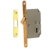 Serratura a gancio per porte scorrevoli mm.50 oro lucido BONAITI