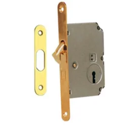 Serratura a gancio per porte scorrevoli mm.50 oro lucido BONAITI