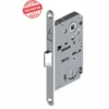 Serratura BONAITI B-Split con scrocco centrale reversibile cromo satinato per porte interne in legno