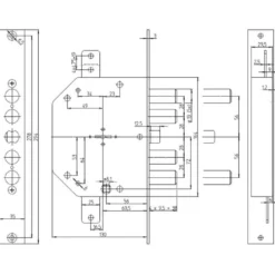 Serratura doppia mappa per porte blindate CR 2155/28 PLUS mano DX e SX