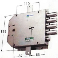 Serratura doppia mappa per porte blindate MOTTURA 50.555 mano DX e SX