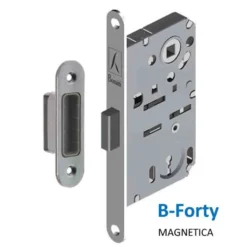 Serratura magnetica Patent BONAITI B-FORTY N65 ottone lucido con contropiastra