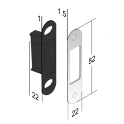 Serratura magnetica Patent BONAITI B-FORTY N65 ottone lucido con contropiastra